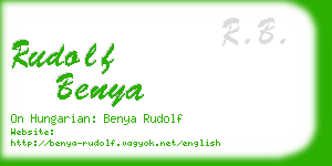 rudolf benya business card